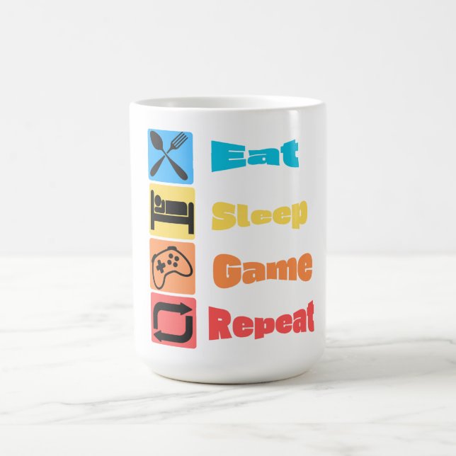 De Café Taza divertida para jugadores "Comer Dormir Jugar  (Centro)