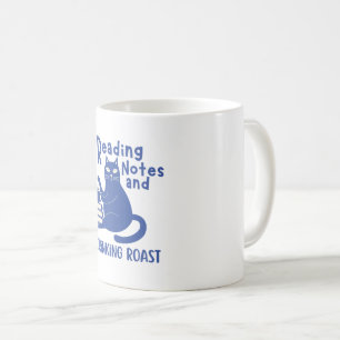 De Café Taza divertida para leer notas y beber asado