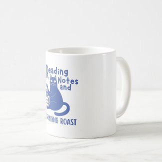 De Café Taza divertida para leer notas y beber asado