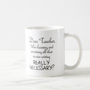 De Café Taza Divertida Practica Letra Cursiva