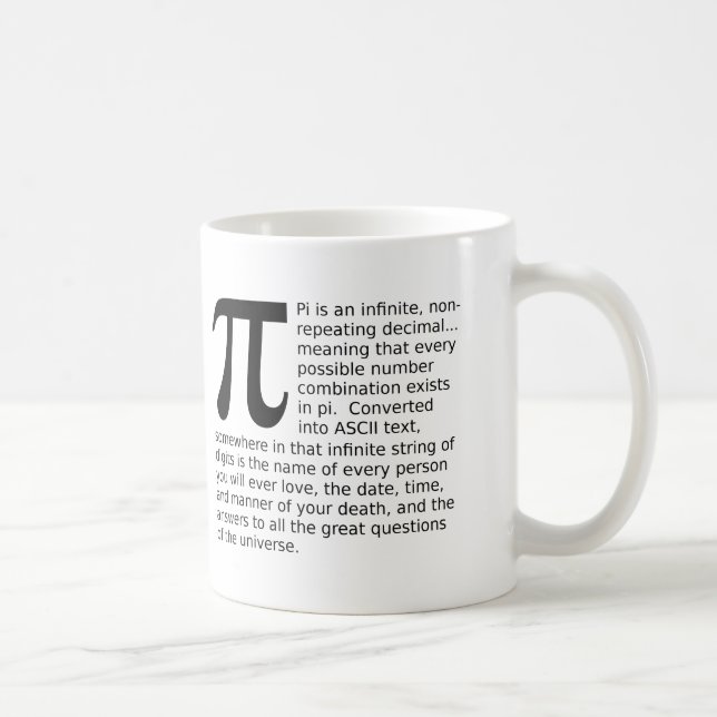 De Café Taza Divertida Respuestas Pi Infinitas (Derecha)