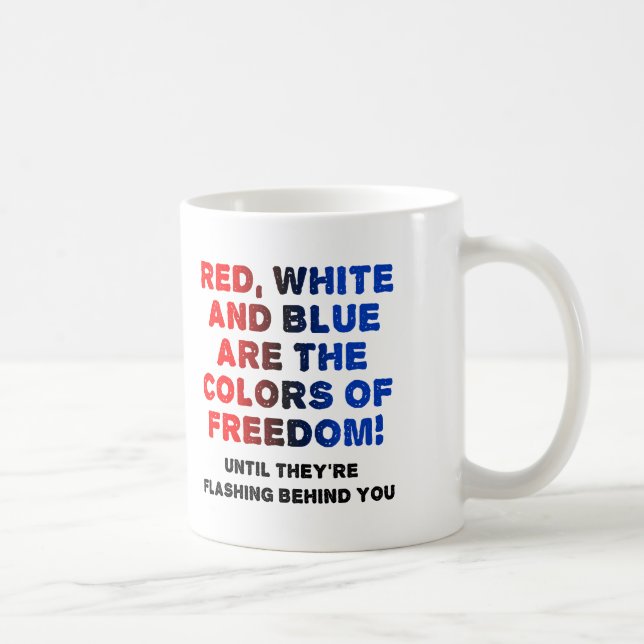 De Café Taza Divertida Rojo Blanco y Azul (Derecha)