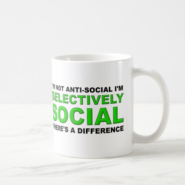 De Café Taza divertida selectivamente social (Derecha)