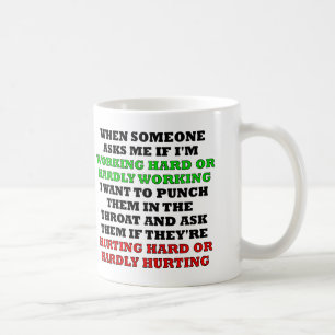 De Café Taza Divertida Trabajando Duro O Apenas Trabajando