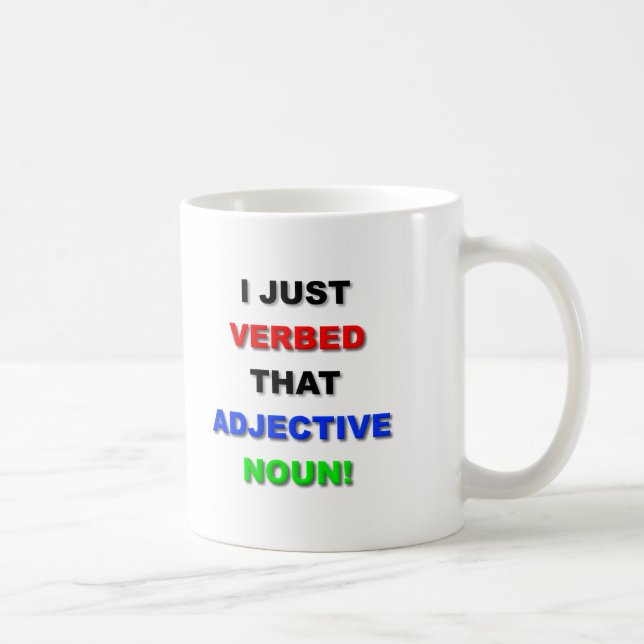 De Café Taza Divertida Verbo el Sustantivo (Derecha)
