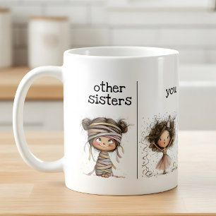 De Café Taza divertida y caprichosa para hermanas