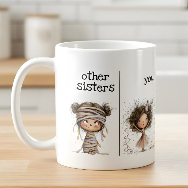 De Café Taza divertida y caprichosa para hermanas (funny mug for sisters)