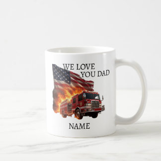 De Café Taza Dramática Héroe Bombero con Nombre Personaliz