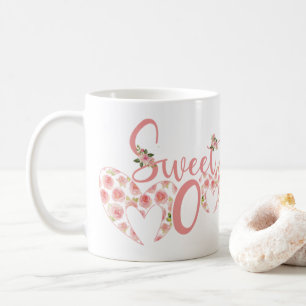 De Café Taza dulce mamá con flores