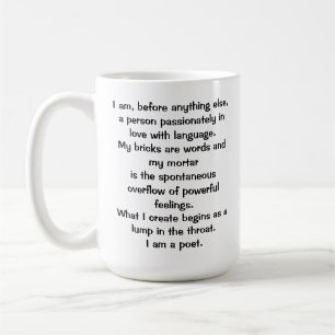 De Café Taza El Credo del Poeta