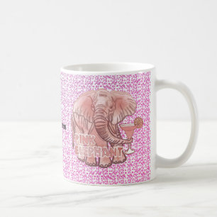 De Café Taza Elefante Rosa