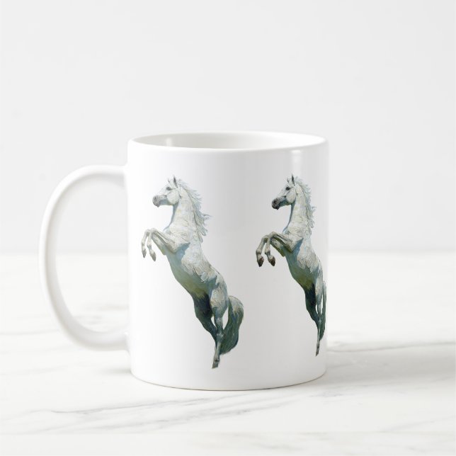 De Café Taza Elegante Caballo Blanco (Izquierda)