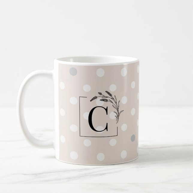De Café Taza Elegante con Monograma Personalizado – Favor  (Izquierda)