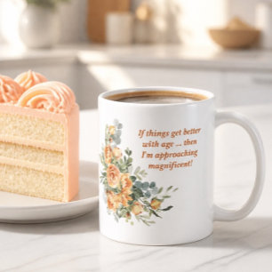 De Café Taza elegante y divertida con flores para el 50 cu