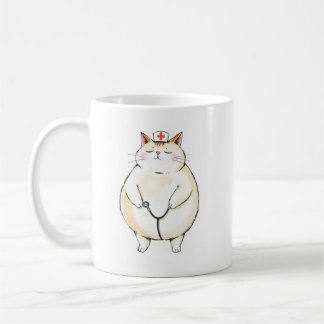 De Café Taza Enfermera Gato Regordete - Regalo Divertido p