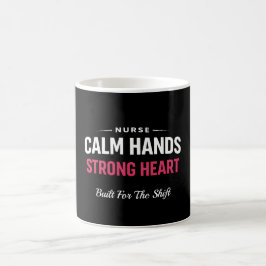 De Café Taza Enfermera Manos Tranquilas Corazón Fuerte
