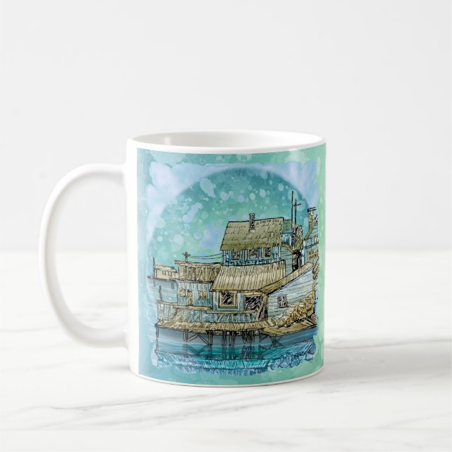 De Café Taza Escena del Muelle (Izquierda)