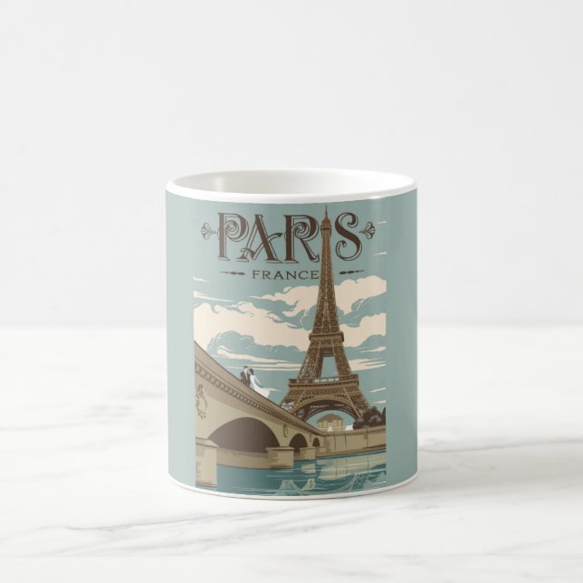 De Café Taza Escena Romántica París Francia (Centro)