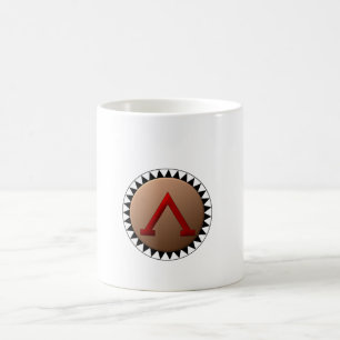 De Café Taza espartano del escudo