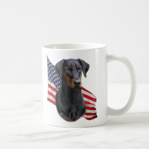 De Café Taza espigada natural del negro del pinscher del