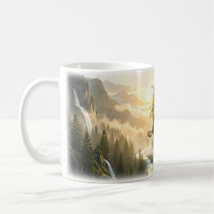 De Café Taza Espíritu Montaña Cascada Diosa Naturaleza