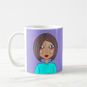De Café Taza Estilizada Cara Bonita