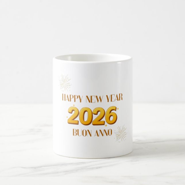 De Café Taza Feliz Año Nuevo 2026 (Centro)