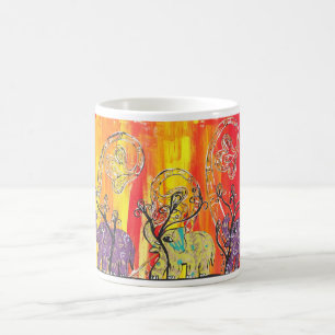 De Café Taza feliz del desfile del elefante