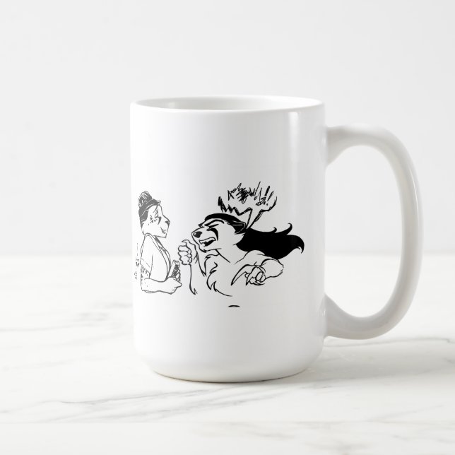 De Café Taza feliz/enojada del cliente (Derecha)