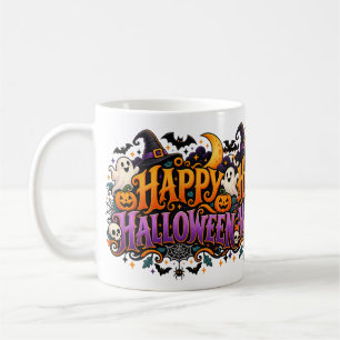 De Café Taza Feliz Halloween Fantasmas Calaveras y Calabaz