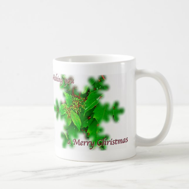 De Café Taza Feliz Navidad con Follaje (Derecha)