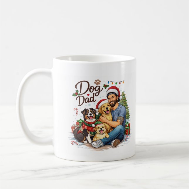 De Café Taza Feliz Navidad Papá Perro – Regalo Divertido d (Izquierda)