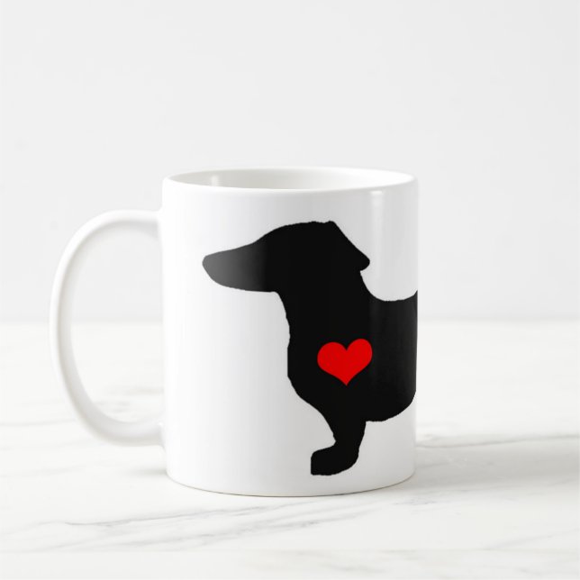 De Café Taza femenina del amor del Dachshund (Izquierda)