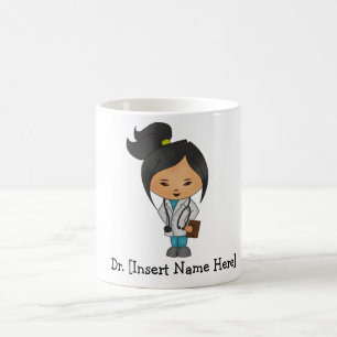 De Café Taza femenina linda asiática personalizada del