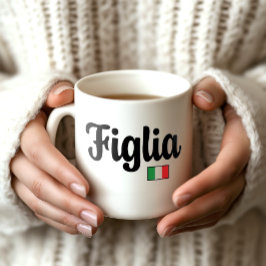 De Café Taza Figlia Bandera Italiana - Regalo para Hija
