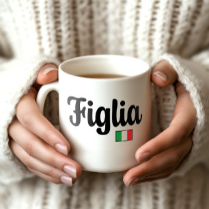 De Café Taza Figlia Bandera Italiana - Regalo para Hija