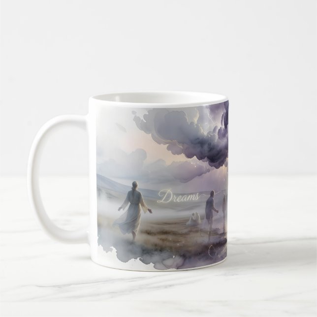 De Café Taza Figuras Etéreas Tormenta Acuarela Sueños (Izquierda)