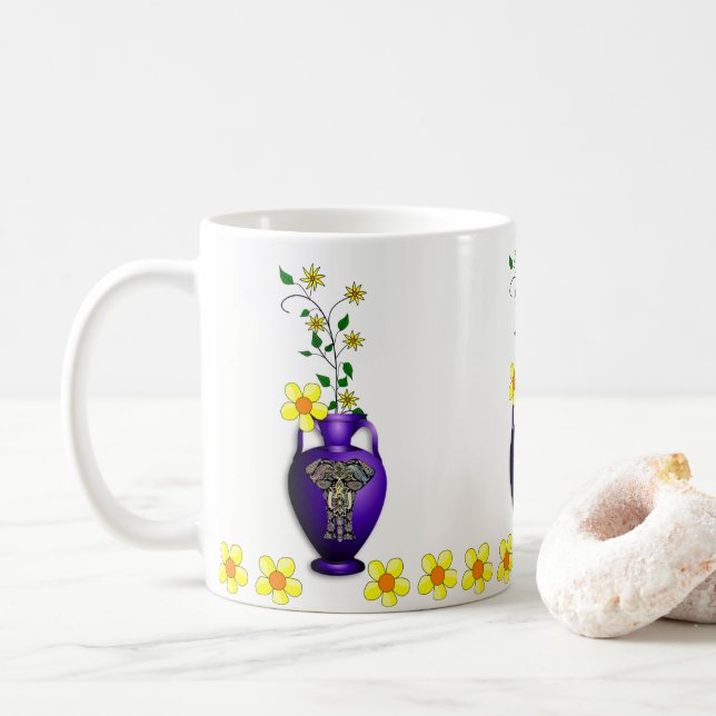 De Café Taza Floral (Con donut)