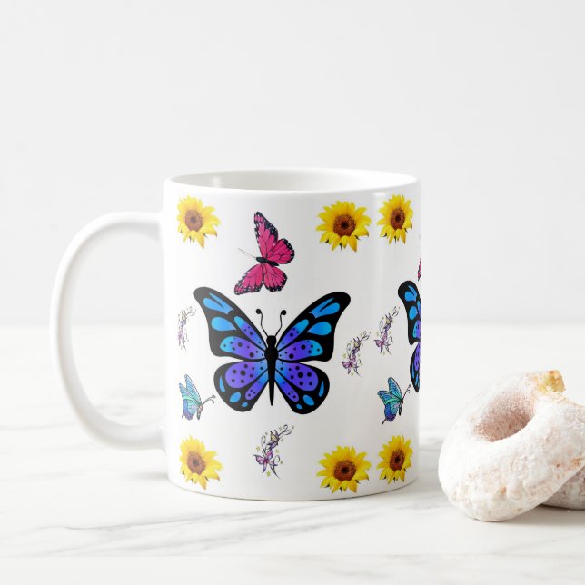 De Café Taza Floral (Con donut)