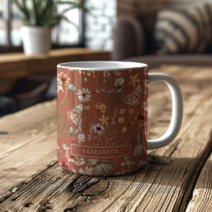 De Café Taza floral boho