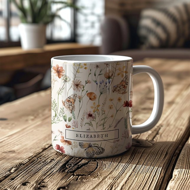De Café Taza floral boho (Boho Floral Mug
)