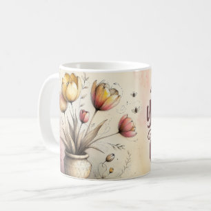De Café Taza floral con citas inspiradoras