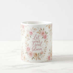 De Café Taza floral Deja que tu alma florezca – Acuarela d