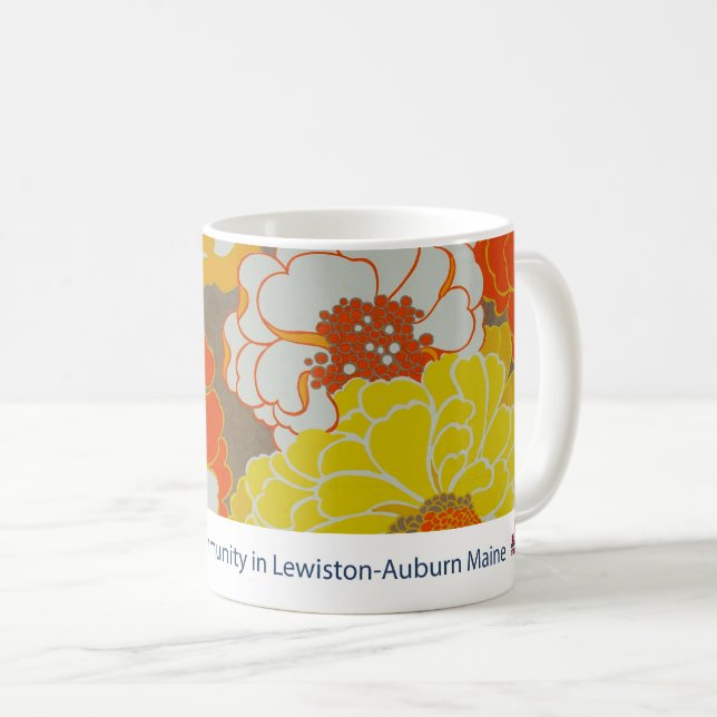 De Café Taza floral del LA del museo (Anverso derecho)