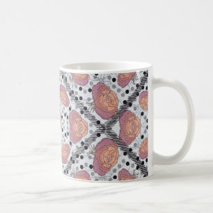 De Café Taza floral elegante