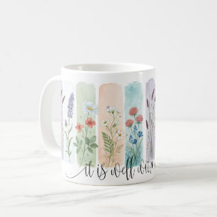 De Café Taza floral 'Está bien con mi alma'