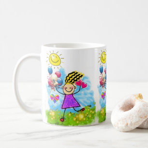 De Café Taza Floral Globos del Sol