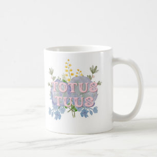 De Café Taza floral mariana católica Totus Tuus