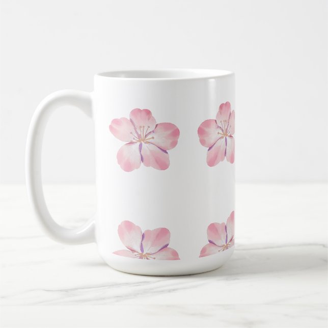 De Café Taza floral rosa (Izquierda)