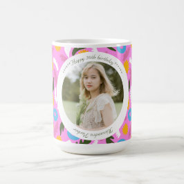De Café Taza floral rosa nombre 30 cumpleaños linda románt